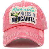 106894, MAMACITA NEEDS A MARGARITA, EMBROIDERED VINTAGE BASEBALL CAP