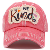 106895, BE KIND, EMBROIDERED VINTAGE BASEBALL CAP
