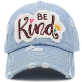106895, BE KIND, EMBROIDERED VINTAGE BASEBALL CAP