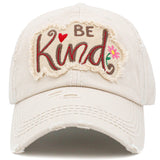 106895, BE KIND, EMBROIDERED VINTAGE BASEBALL CAP