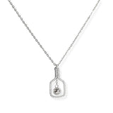 106913, PAVE PICKLEBALL PADDLE STAINLESS STEEL PENDANT NECKLACE