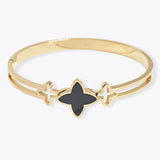 106923, CLOVER ACCENT STAINLESS STEEL DESIGNER INSPIRED BRACELET