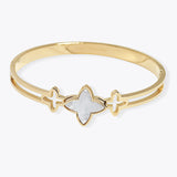 106923, CLOVER ACCENT STAINLESS STEEL DESIGNER INSPIRED BRACELET