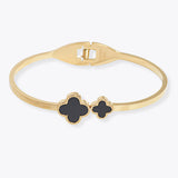 106924, CLOVER ACCENT STAINLESS STEEL DESIGNER INSPIRED BRACELET