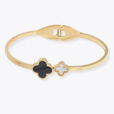 106924, CLOVER ACCENT STAINLESS STEEL DESIGNER INSPIRED BRACELET