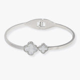 106924, CLOVER ACCENT STAINLESS STEEL DESIGNER INSPIRED BRACELET