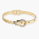 106925, BUCKLE CRYSTAL RHINESTONE ACCENT STAINLESS STEEL BRACELET