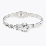 106925, BUCKLE CRYSTAL RHINESTONE ACCENT STAINLESS STEEL BRACELET