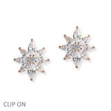 106939, MARQUISE CUBIC ZIRCONIA ACCENT STUD CLIP ON EARRING