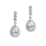 106945, TEARDROP CUBIC ZIRCONIA ACCENT DANGLE EARRING