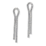 106947, BAGUETTE CUBIC ZIRCONIA ACCENT DROP DANGLE EARRING