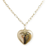 106952, BUBBLE, PUFFY HEART PENDANT NECKLACE