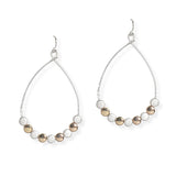 106957, ROUND DISC ACCENT TEARDROP DANGLE EARRING