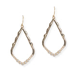 106958, PEARL BEADED ACCENT GEOMETRIC DANGLE EARRING