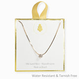106971, 18K GOLD FILLED, DAINTY ROUND CUBIC ZIRCONIA ACCENT CHAIN NECKLACE