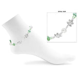 106994, SEA TURTLE WITH FRESHWATER PEARL, SEA GLASS BEADED ANKLET
