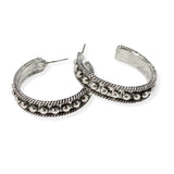 106997, WESTERN BALL TEXTURED ROUND HOOP EARRING