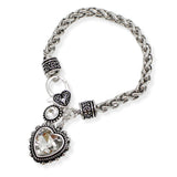 106998, HEART RHINESTONE CHARM BRACELET