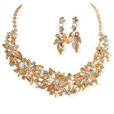 107005, FLOWER RHINESTONE EVENING NECKLACE SET