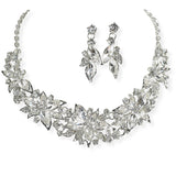 107005, FLOWER RHINESTONE EVENING NECKLACE SET