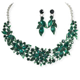 107005, FLOWER RHINESTONE EVENING NECKLACE SET