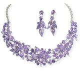 107005, FLOWER RHINESTONE EVENING NECKLACE SET