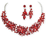 107005, FLOWER RHINESTONE EVENING NECKLACE SET
