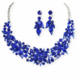 107005, FLOWER RHINESTONE EVENING NECKLACE SET