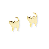 107006, 14K GOLD DIPPED, DAINTY CAT STUD EARRING