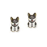 107010, HUSKY DOG STUD EARRING