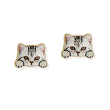 107014, BRITISH SHORTHAIR CAT STUD EARRING