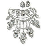 107016, GEOMETRIC RHINESTONE EVENING CHOKER NECKLACE SET