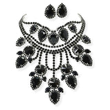 107016, GEOMETRIC RHINESTONE EVENING CHOKER NECKLACE SET
