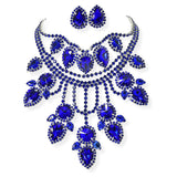 107016, GEOMETRIC RHINESTONE EVENING CHOKER NECKLACE SET