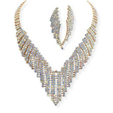 107018, RHINESTONE EMBELLISHED EVENING NECKLACE SET
