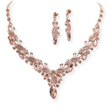 107019, FLORAL RHINESTONE EVENING NECKLACE SET