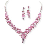107019, FLORAL RHINESTONE EVENING NECKLACE SET
