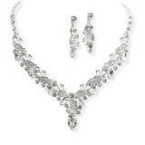 107019, FLORAL RHINESTONE EVENING NECKLACE SET