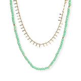 107032, SPIKE ACCENT BEADED DOUBLE LAYERED NECKLACE