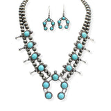 107039, WESTERN SQUASH BLOSSOM NAVAJO BEADED NECKLACE