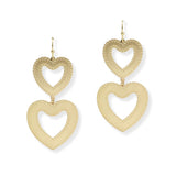107051, CUTOUT DOUBLE HEART DANGLE EARRING