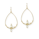 107054, PEARL ACCENT TEARDROP DANGLE EARRING