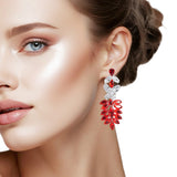 107056, TEARDROP, MARQUISE CUBIC ZIRCONIA ACCENT RHINESTONE EARRING