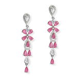 107058, CRYSTAL EMBELLISHED CUBIC ZIRCONIA ACCENT DANGLE EARRING