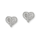 107063, HEART PAVE CUBIC ZIRCONIA STUD EARRING