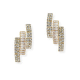 107066, BAGUETTE CUBIC ZIRCONIA ACCENT CRYSTAL RHINESTONE EARRING