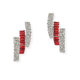 107066, BAGUETTE CUBIC ZIRCONIA ACCENT CRYSTAL RHINESTONE EARRING
