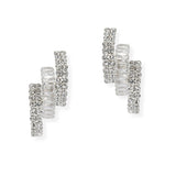 107066, BAGUETTE CUBIC ZIRCONIA ACCENT CRYSTAL RHINESTONE EARRING