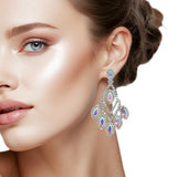 107072, MARQUISE ACCENT CRYSTAL RHINESTONE EVENING EARRING