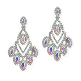 107072, MARQUISE ACCENT CRYSTAL RHINESTONE EVENING EARRING
